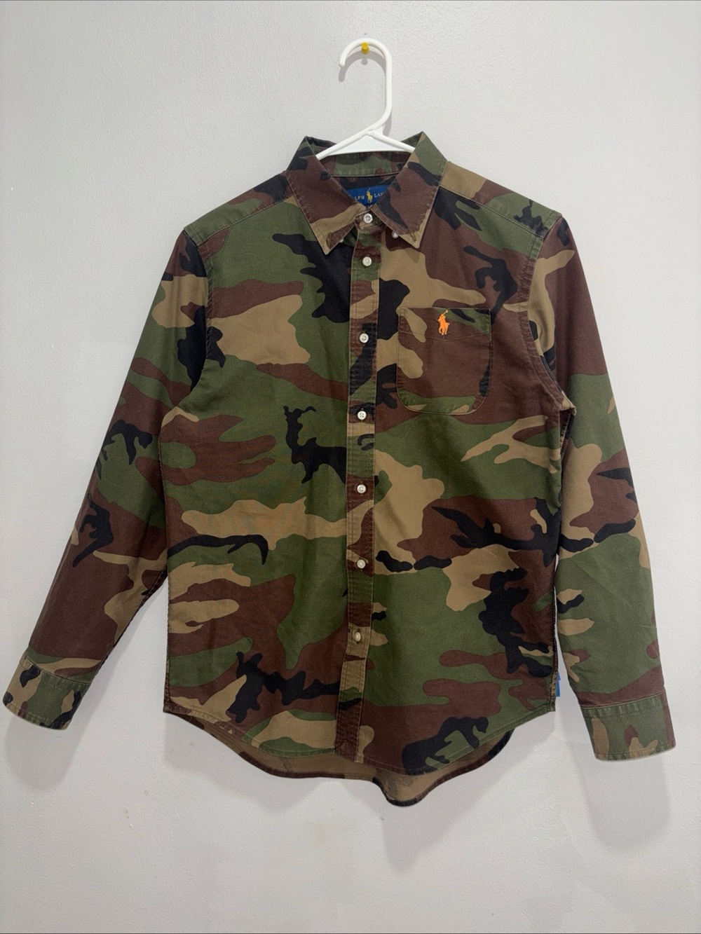 Polo Ralph Lauren Classic Fit Camo Oxford Long-Sleeve Kids Large 14-16 Button Up